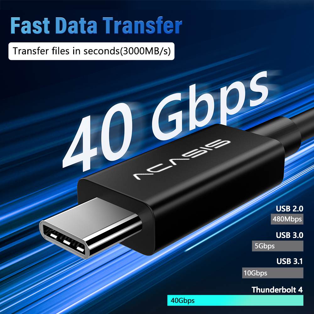 [Intel Certified]Acasis 40Gbps Thunderbolt 4 Data Cable PD 100W 8K60Hz - Image 4