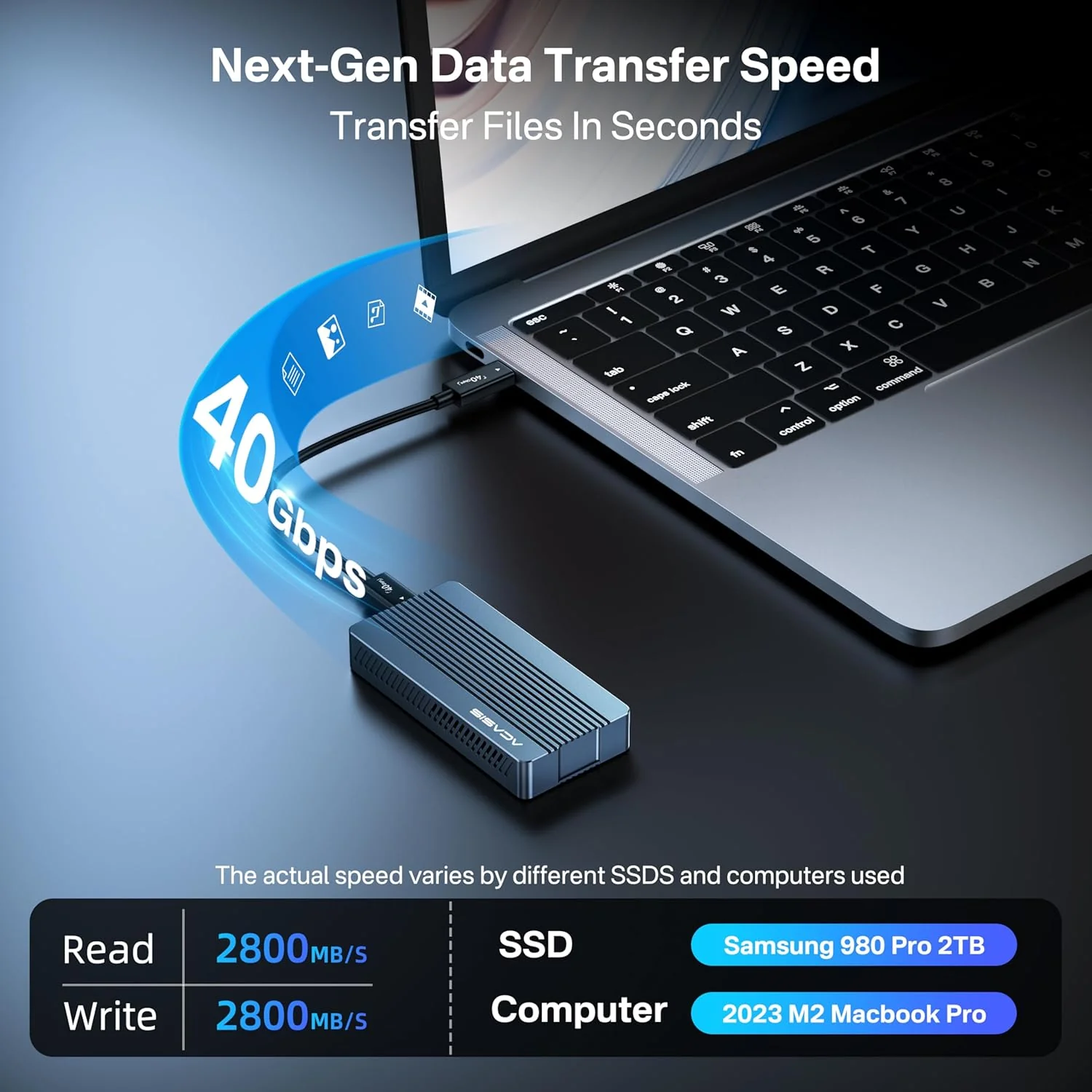 Acasis 40Gbps Tool-free M.2 NVMe SSD Enclosure Compatible with Thunderbolt 4/3 - Image 13