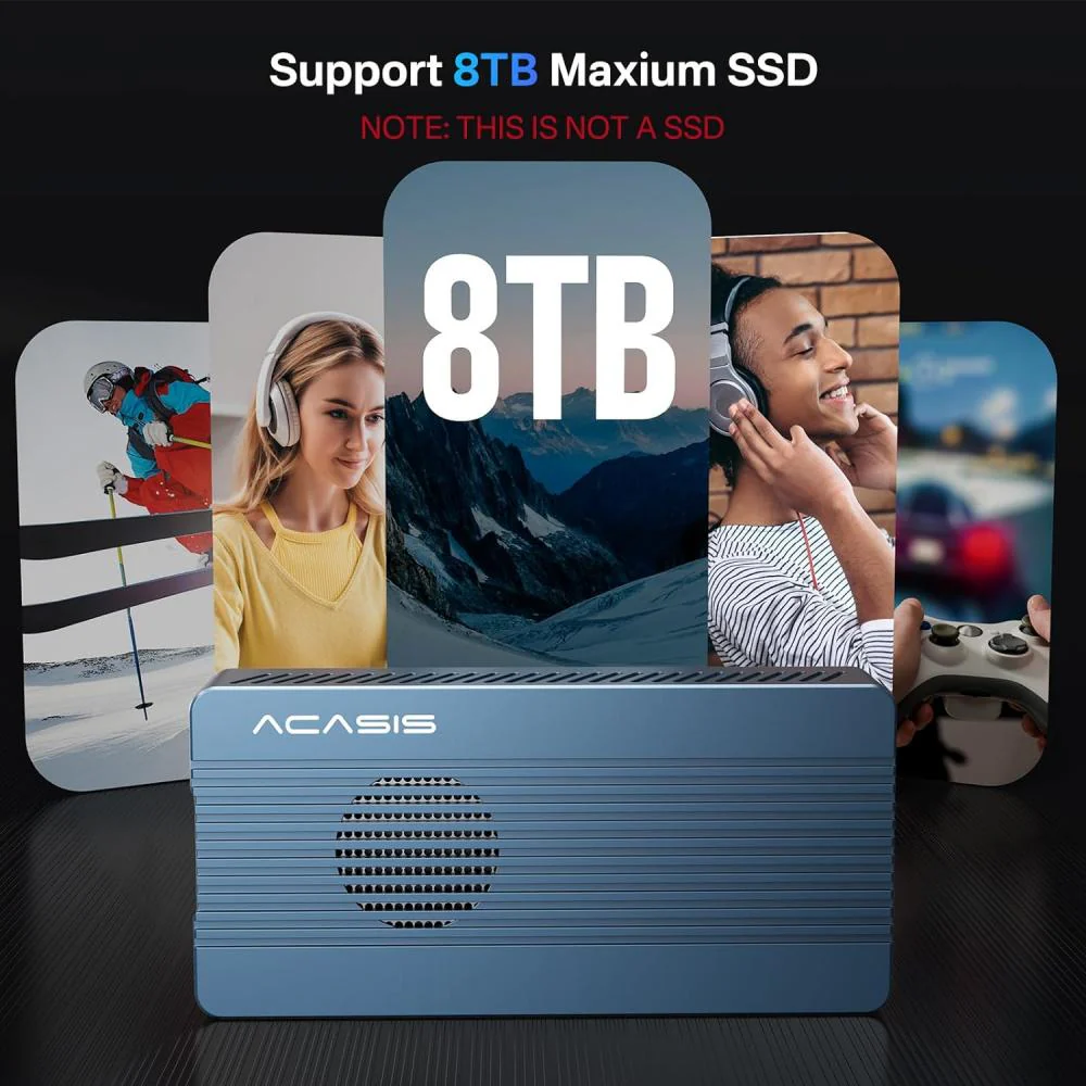 Acasis 40Gbps Tool-free M.2 NVMe SSD Enclosure Compatible with Thunderbolt 4/3 - Image 15
