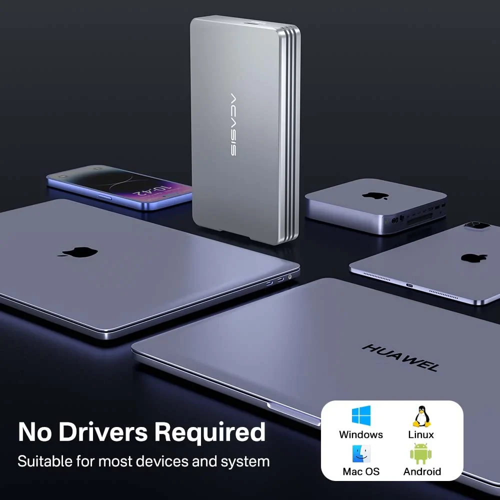Acasis 40Gbps M.2 NVMe SSD Enclosure Compatible with Thunderbolt 4/3 and USB4 - Image 8