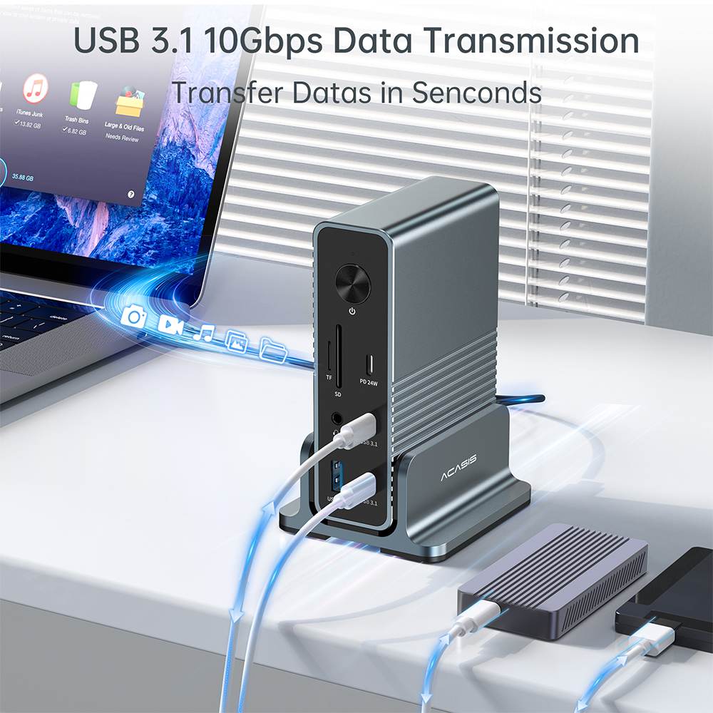 Acasis 15-in-1 4K 60Hz USB C Desktop Docking Station for Laptop & PC - Image 5