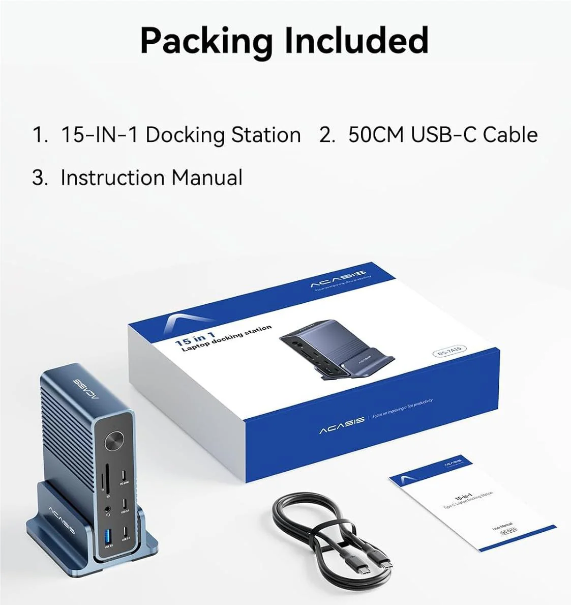 Acasis 15-in-1 4K 60Hz USB C Desktop Docking Station for Laptop & PC - Image 9