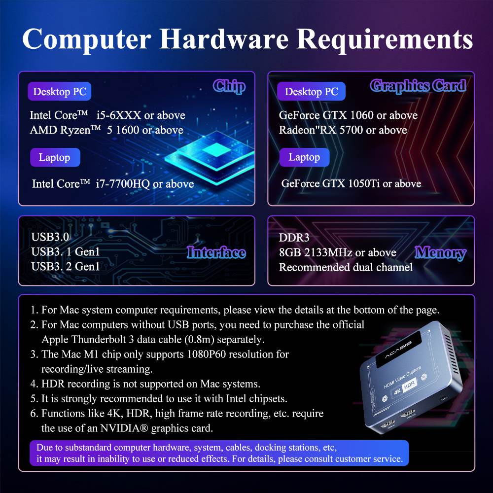 Acasis 4K60 HDR Game Live Video Capture Card - Image 11